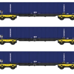 CAVALEX MODELS JXA01 TP(B)W SET OF 3 JXA BOGIE SCRAP WAGONS TIPH BLUE POST 1998 BLACK & WHITE DATA PANELS & OHLW STICKER NO.3018/3020/3050 - WEATHERED