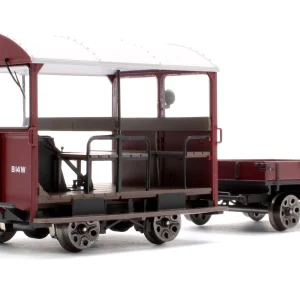 ELLIS CLARK TRAINS E1016 WICKHAM TROLLEY & TRAILER BR MAROON B14W