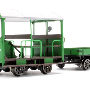 ELLIS CLARK TRAINS E1017 WICKHAM TROLLEY & TRAILER, BR (SR) GREEN DS3321