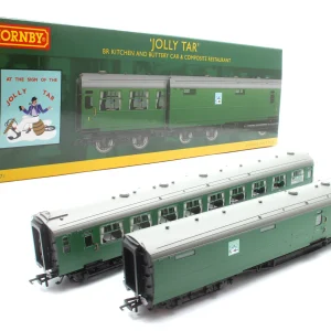 HORNBY R40471 BR 'TAVERN' KITCHEN AND BUTTERY CAR & COMPOSITE RESTAURANT - JOLLY TAR 7834 TWIN PACK